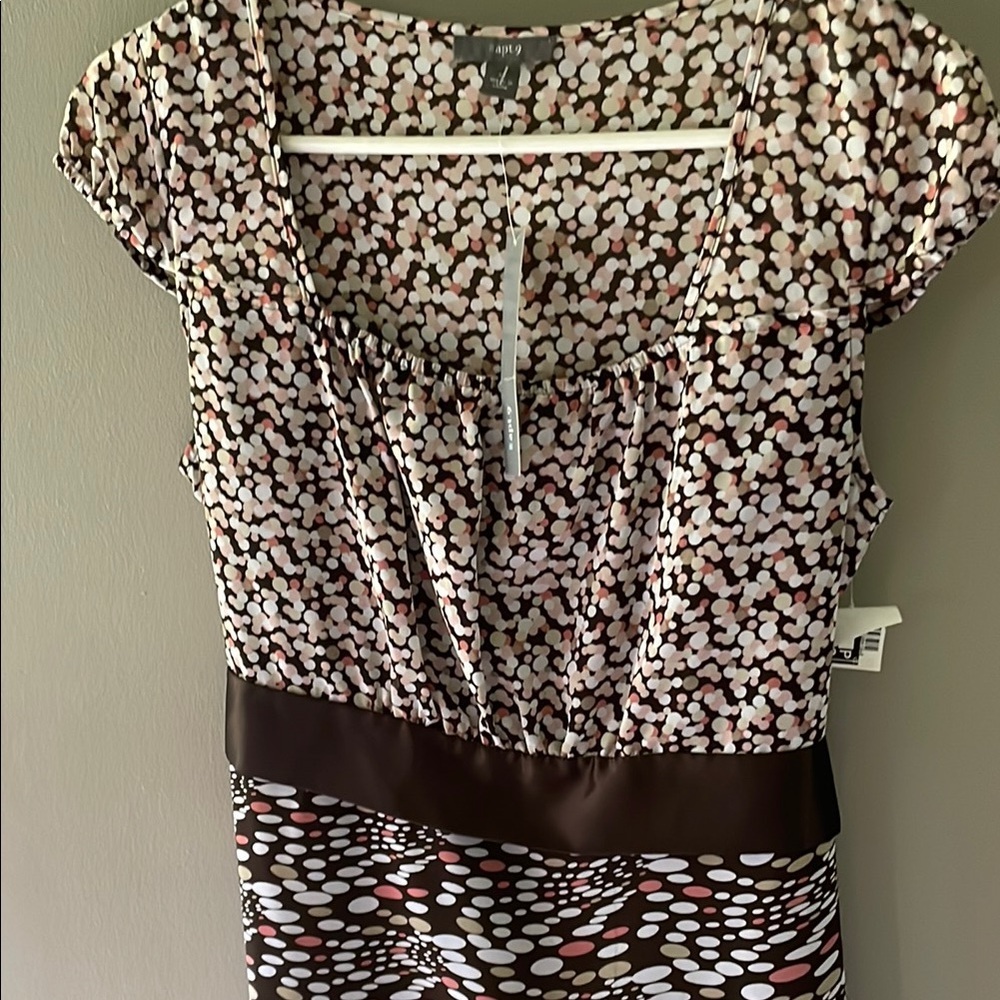 Apt. 9 Multicolor Abstract Blouse With Bro Accent… - image 1